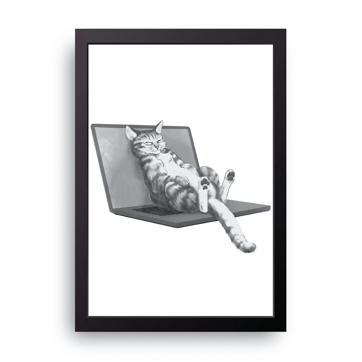 Cat On Laptop Frame