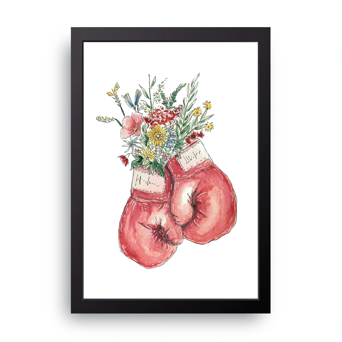 Floral Boxing Gloves Frame