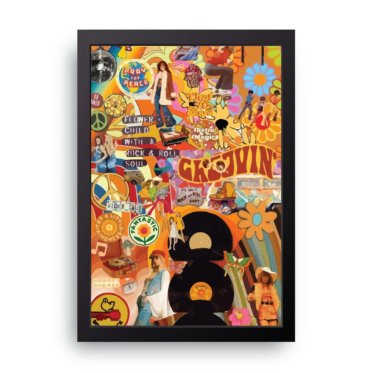 Retro Groovy Collage Frame