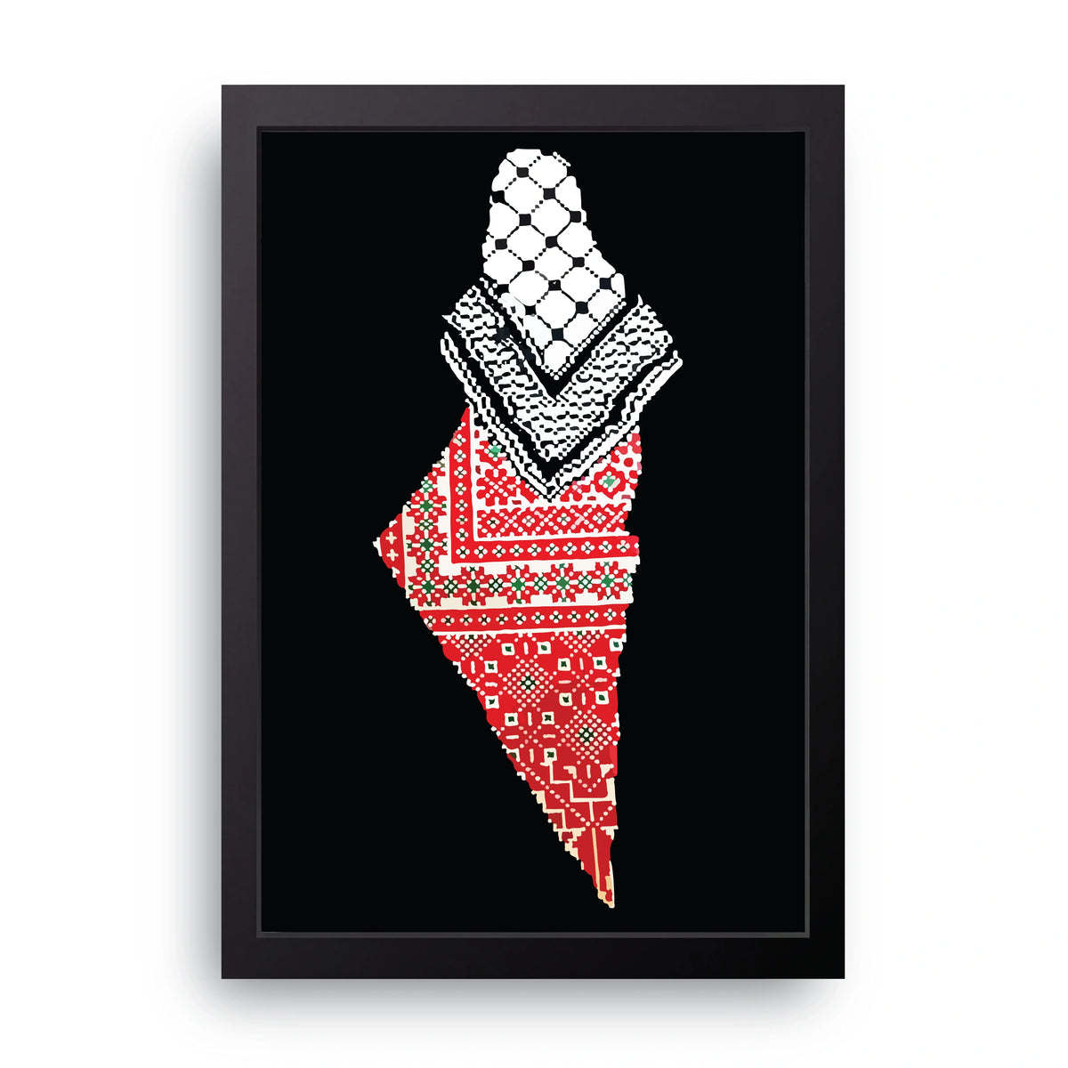 Palestine Map Embroidery Frame