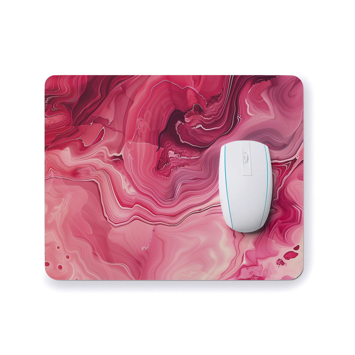 Pink And Red Marbled Mouse Pad