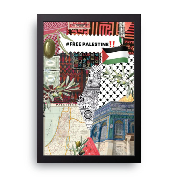 Free Palestine Collage Frame