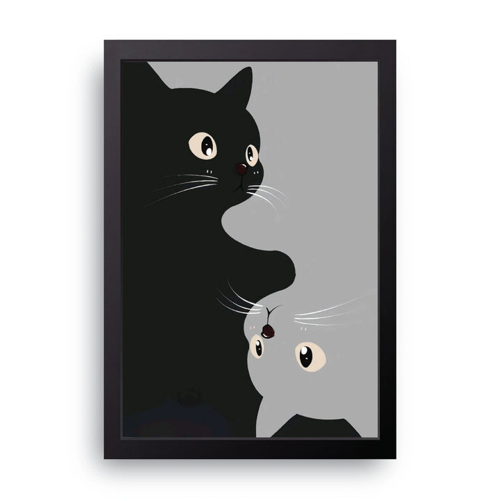 Peeking Black Cats Frame