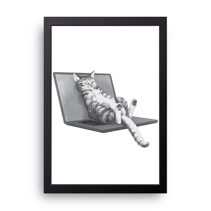 Cat On Laptop Frame
