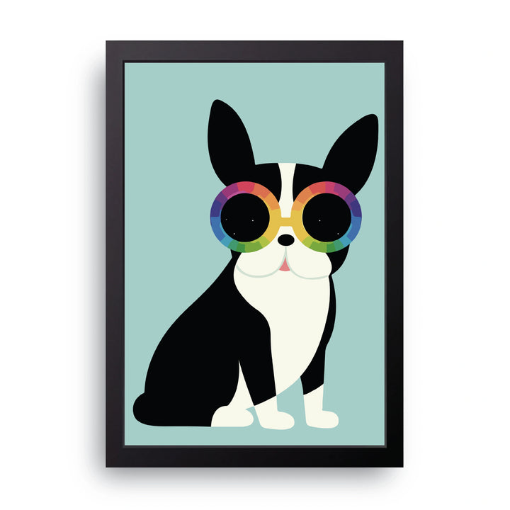 Rainbow Glasses Dog Frame