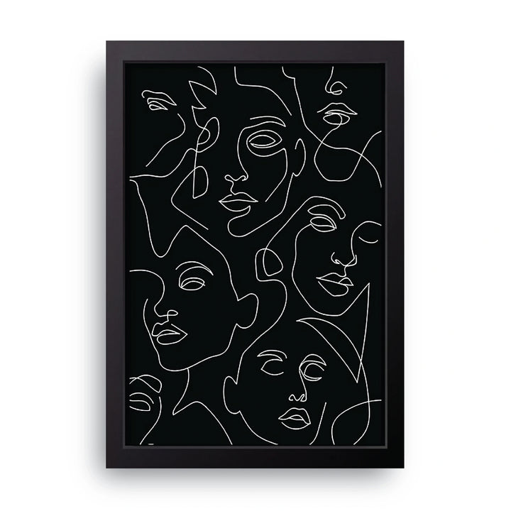 Line Art Faces Frame
