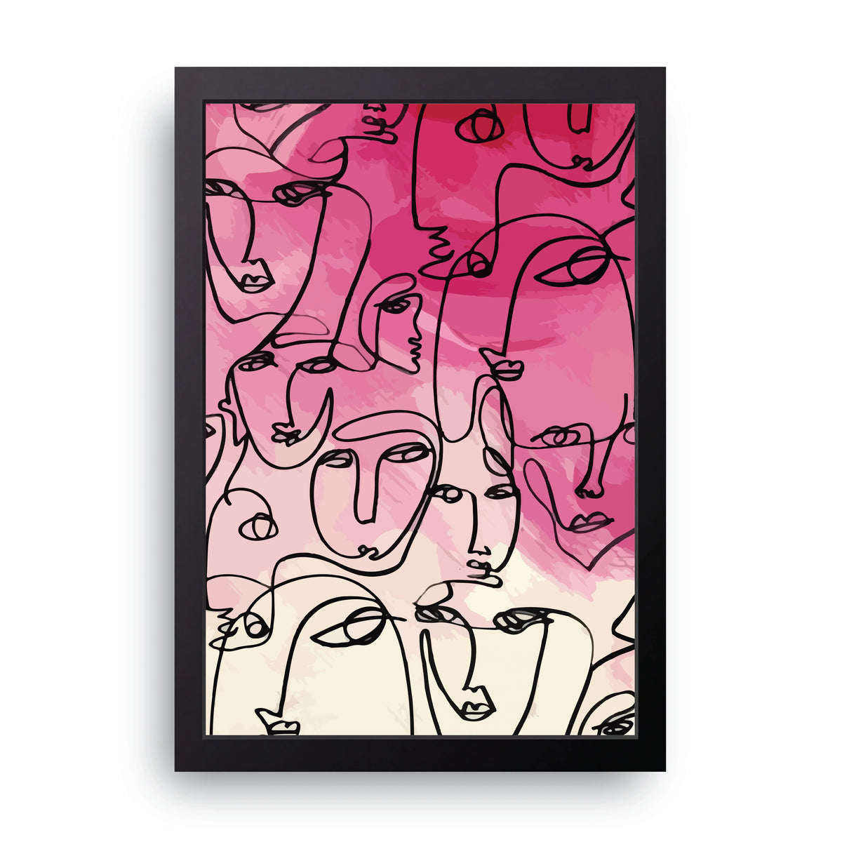 Line Face Crowd Frame