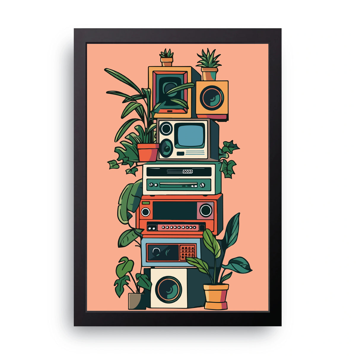 Retro Stereo Stack Frame