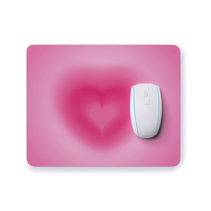 Pink Heart Mouse Pad