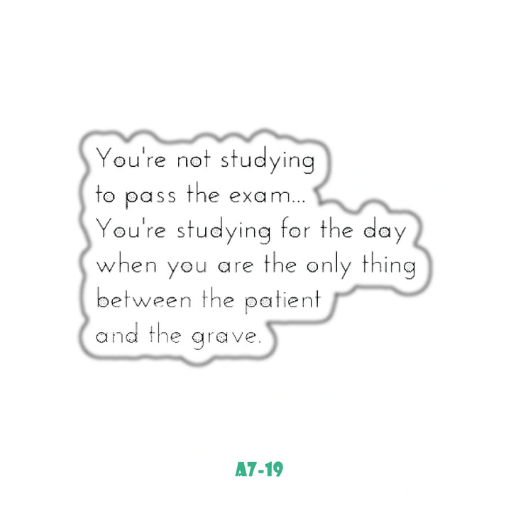 YOU'RE NOT STUDYING
